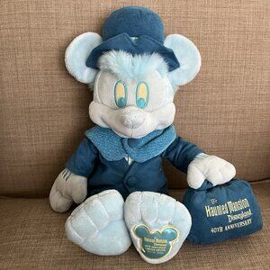 Disney 40th Anniversary Haunted Mansion Ghost Mickey Mouse Plush LE RARE #361
